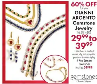 Boscov's GIANNI ARGENTO Gemstone Jewelry offer