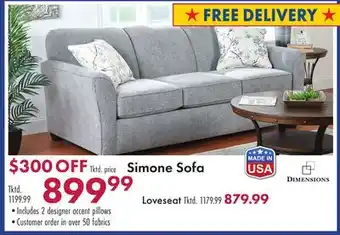 Boscov's Simone Sofa offer