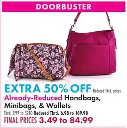 Boscov's Already-Reduced Handbags, Minibags, Wallets offer