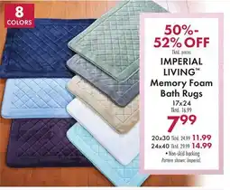 Boscov's IMPERIAL LIVING Memory Foam Bath Rugs offer