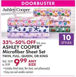 Boscov's ASHLEY COOPER Microfi ber Sheet Set offer