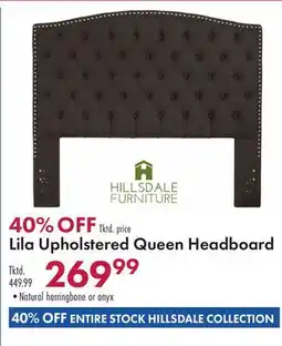 Boscov's Lila Upholstered Queen Headboard offer