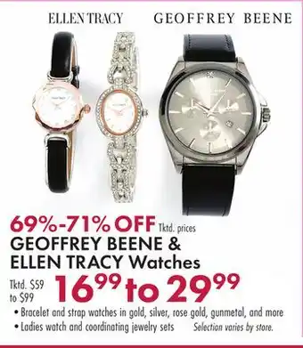 Boscov's GEOFFREY BEENE & ELLEN TRACY Watches offer