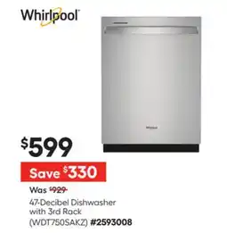 Lowe's 47-Decibel Dishwasher with offer