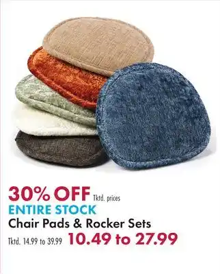 Boscov's ENTIRE STOCK Chair Pads & Rocker Sets offer