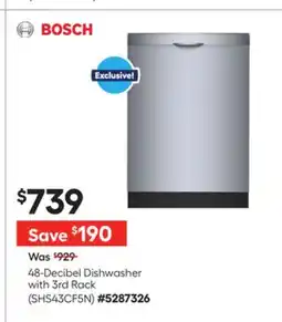 Lowe's 48-Decibel Dishwasher with 3rd Rack offer