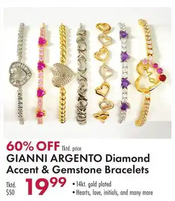 Boscov's GIANNI ARGENTO Diamond Accent Gemstone Bracelets offer