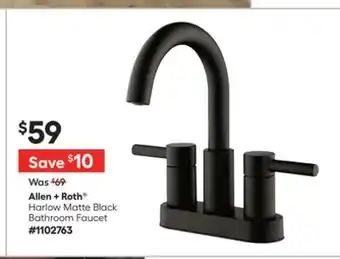 Lowe's Harlow Matte Black Bathroom Faucet offer