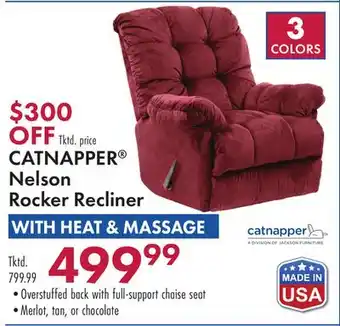 Boscov's CATNAPPER Nelson Rocker Recliner WITH HEAT & MASSAGE offer