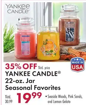 Boscov's YANKEE CANDLE 22-oz. Jar Seasonal Favorites offer