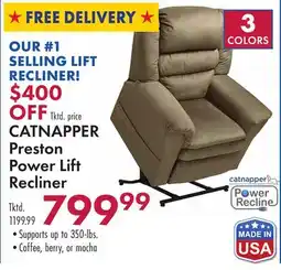 Boscov's CATNAPPER Preston Power Lift Recliner offer