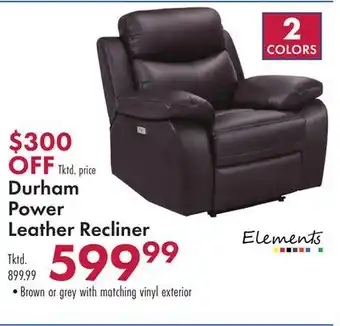 Boscov's Durham Power Leather Recliner offer