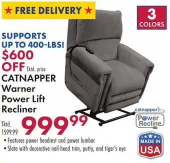 Boscov's CATNAPPER Warner Power Lift Recliner offer