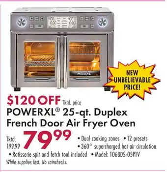 Boscov's POWERXL 25-qt. Duplex French Door Air Fryer Oven offer