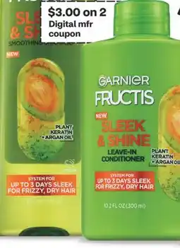 CVS Garnier Fructis shampoo or conditioner 10.2-17.3 oz offer