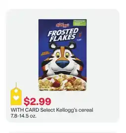 CVS Select Kellogg's cereal 7.8-14.5 oz offer