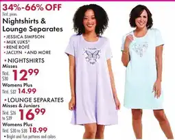 Boscov's Nightshirts & Lounge Separates offer