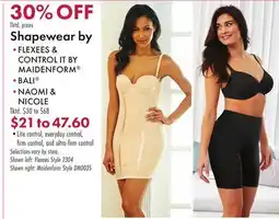 Boscov's Shapewear by • FLEXEES CONTROL IT BY MAIDENFORM •BALI • NAOMI NICOLE offer