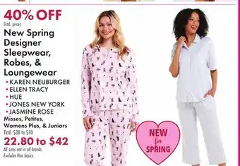 Boscov's New Spring Designer Sleepwear, Robes, Loungewear offer