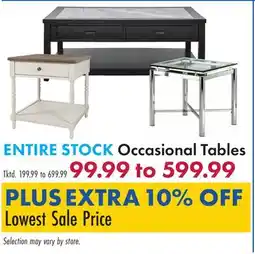 Boscov's ENTIRE STOCK Occasional Tables offer