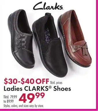 Boscov's Ladies CLARKS Shoes offer