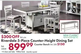 Boscov's Riverdale 5-Piece Counter-Height Dining Set offer