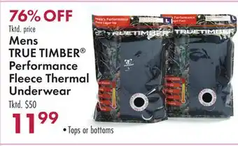 Boscov's Mens TRUE TIMBER Performance Fleece Thermal Underwear offer