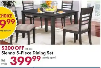 Boscov's Sienna 5-Piece Dining Set offer