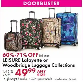 Boscov's LEISURE Lafayetteor Woodbridge Luggage Collections offer