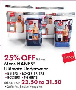 Boscov's Mens HANES Ultimate Underwear offer