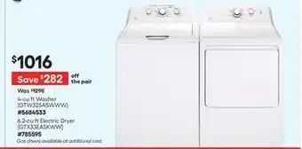 Lowe's 4-cu ft Washer offer