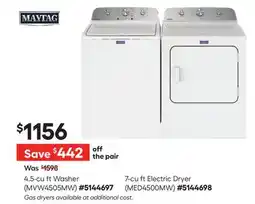 Lowe's 4.5-cu ft Washer and 7-cu ft Electric Dryer offer