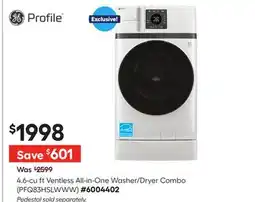 Lowe's 4.6-cu ft Ventless All-in-One Washer/Dryer Combo offer