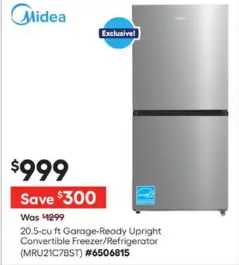 Lowe's 20.5-cu ft Garage-Ready Upright Convertible Freezer/Refrigerator offer