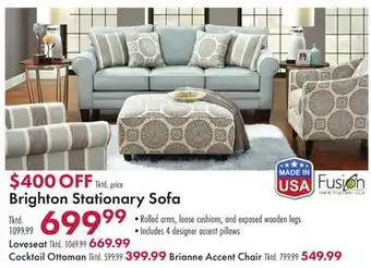 Boscov's Brighton Stationary Sofa offer