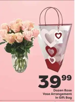 Weis Markets Dozen Rose Vase Arrangement in Gift Bag offer