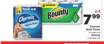 Weis Markets Charmin Bath Tissue 6 mega roll Bounty 4 double roll offer