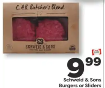 Weis Markets Schweid & Sons Burgers or Sliders offer