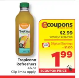 Weis Markets Tropicana Refreshers offer