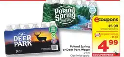 Weis Markets Poland Spring or Deer Park Water offer