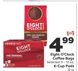 Weis Markets Eight O'Clock Coffee Bags Selected 11 - 12 oz K-Cup Pods 12 ct offer