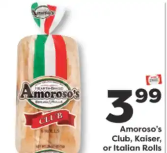 Weis Markets Amoroso's Club, Kaiser, or Italian Rolls offer