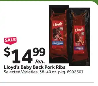 Stop&Shop Lloyd's Baby Back Pork Ribs offer