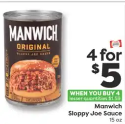 Weis Markets Manwich Sloppy Joe Sauce offer