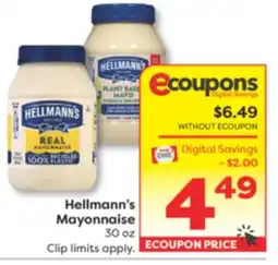 Weis Markets Hellmann's Mayonnaise offer