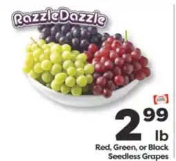 Weis Markets Red, Green, or Black Seedless Grapes offer