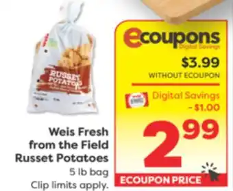 Weis Markets Weis Fresh from the Field Russet Potatoes offer