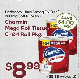 DeCicco & Sons Charmin Mega Roll Tissue 6=24 Roll Pkg offer