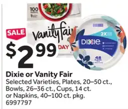 Stop&Shop Dixie or Vanity Fair offer