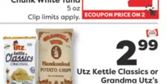 Weis Markets Utz Kettle Classics or Grandma Utz's Potato Chips offer